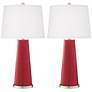 Color Plus Leo 29 1/2" Samba Red Glass Table Lamps Set of 2