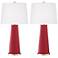 Color Plus Leo 29 1/2" Samba Red Glass Table Lamps Set of 2