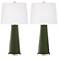 Color Plus Leo 29 1/2" Secret Garden Green Glass Table Lamps Set of 2