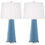 Color Plus Leo 29 1/2" Secure Blue Glass Table Lamps Set of 2