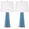 Color Plus Leo 29 1/2" Secure Blue Glass Table Lamps Set of 2