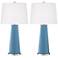 Color Plus Leo 29 1/2" Secure Blue Glass Table Lamps Set of 2