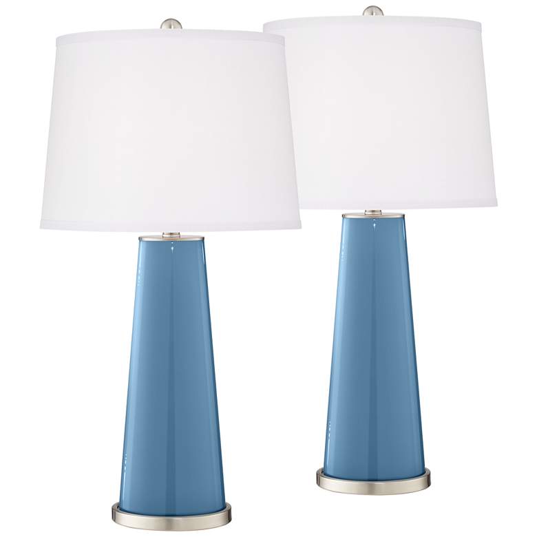 Image 2 Color Plus Leo 29 1/2" Secure Blue Table Lamps Set of 2 with Dimmers