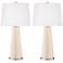 Color Plus Leo 29 1/2" Steamed Milk White Glass Table Lamps Set of 2