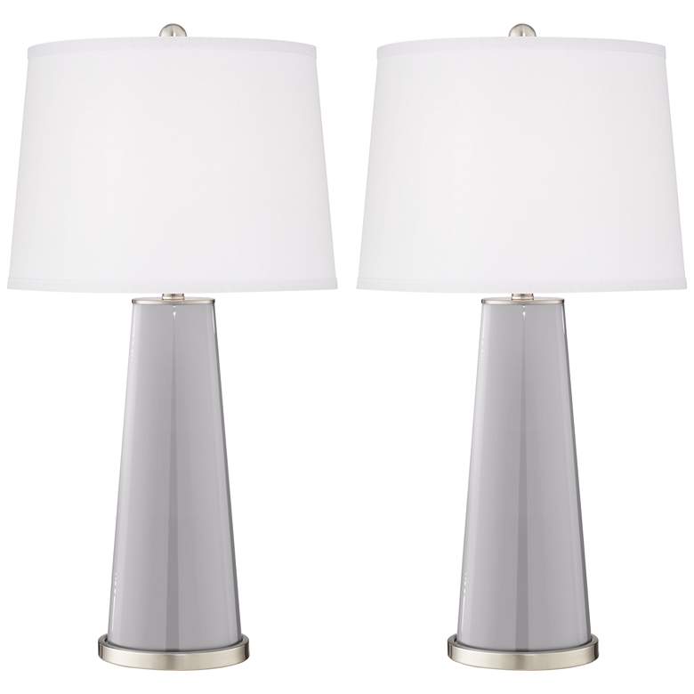 Image 2 Color Plus Leo 29 1/2 inch Swanky Gray Glass Table Lamps Set of 2