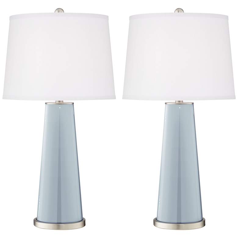 Image 2 Color Plus Leo 29 1/2" Take Five Blue Glass Table Lamps Set of 2