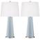 Color Plus Leo 29 1/2" Take Five Blue Glass Table Lamps Set of 2