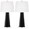 Color Plus Leo 29 1/2" Tricorn Black Glass Table Lamps Set of 2