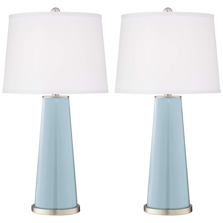 Image 2 Color Plus Leo 29 1/2 inch Vast Sky Blue Table Lamps Set of 2