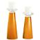 Color Plus Meghan Carnival Orange Glass Pillar Candle Holders Set of 2