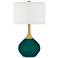 Color Plus Nickki 30 1/2" Brass and Peacock Blue Modern Table Lamp