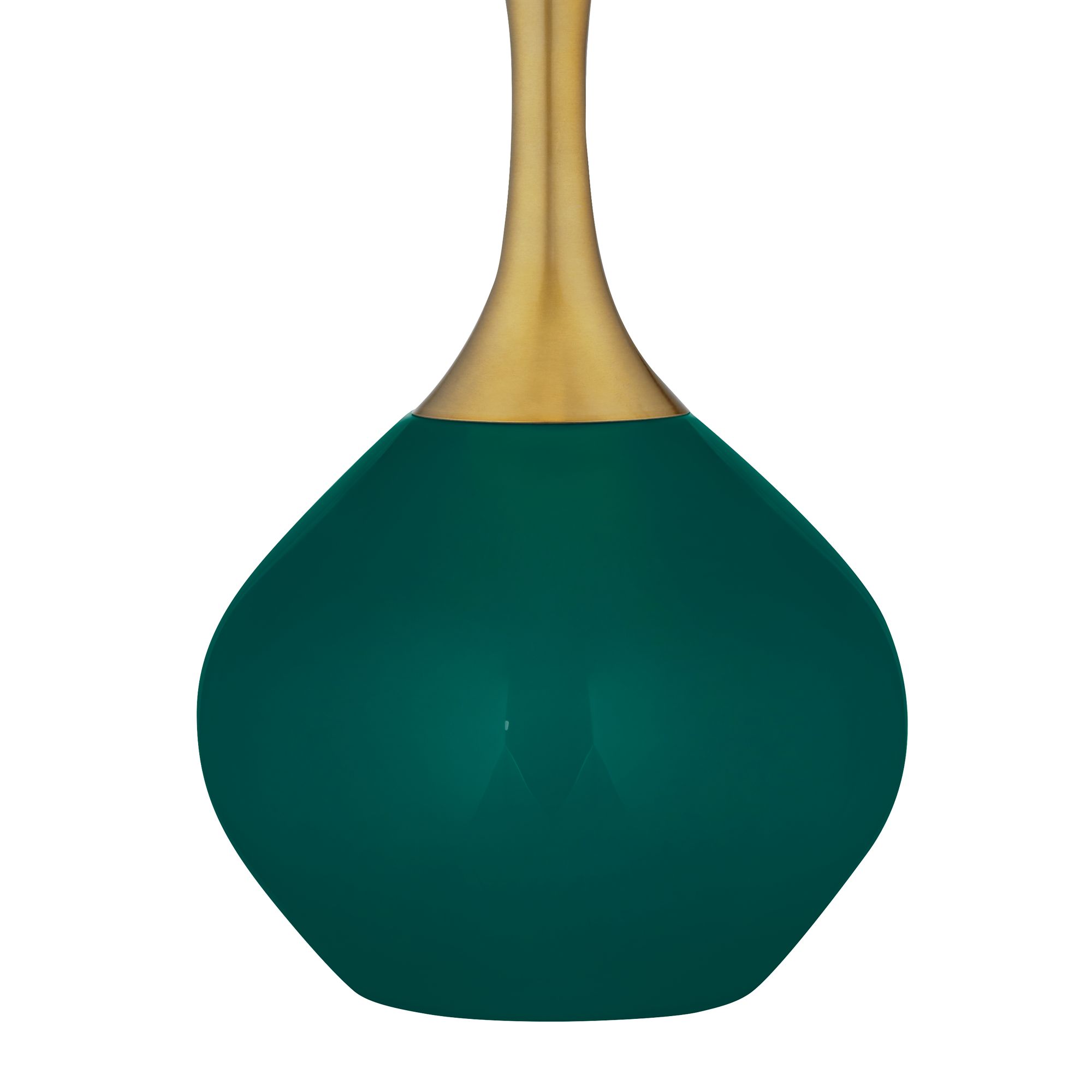 Image 4 Color Plus Nickki 30 1/2" Brass and Peacock Blue Modern Table Lamp more views