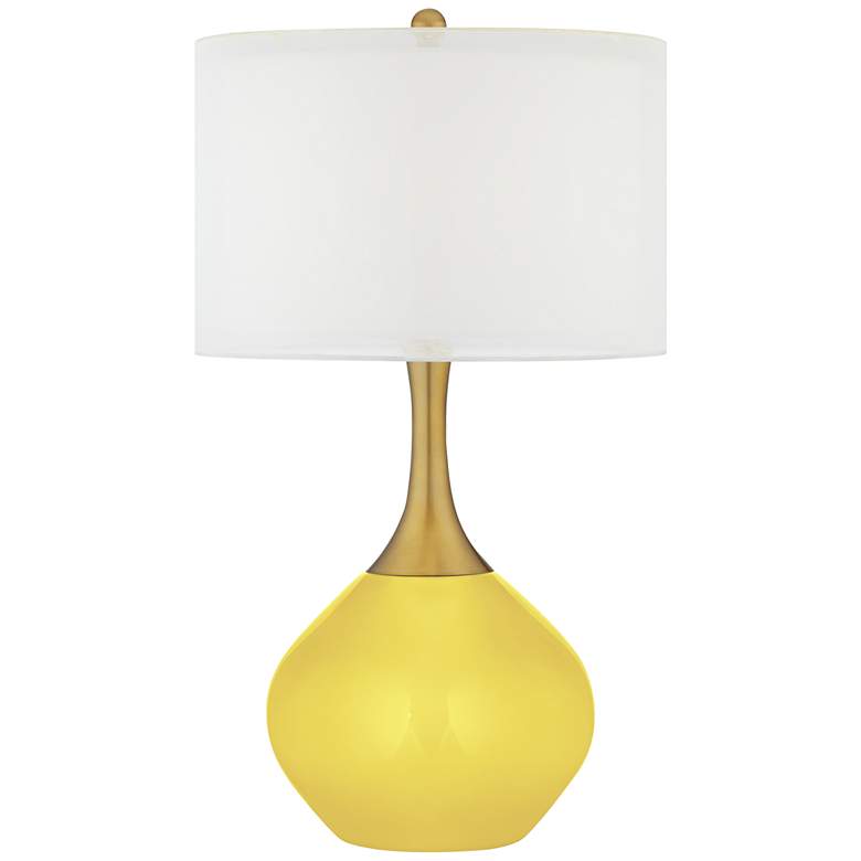 Image 1 Color Plus Nickki 30 1/2" Lemon Twist Yellow Brass Modern Table Lamp