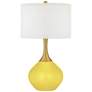 Color Plus Nickki 30 1/2" Lemon Twist Yellow Brass Modern Table Lamp