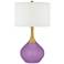 Color Plus Nickki Brass 30 1/2" African Violet Purple Table Lamp