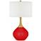 Color Plus Nickki Brass 30 1/2" Bright Red Modern Table Lamp