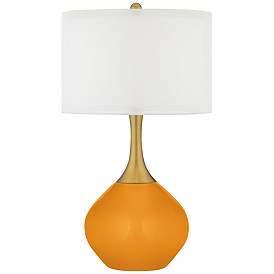 Image1 of Color Plus Nickki Brass 30 1/2" Carnival Orange Table Lamp