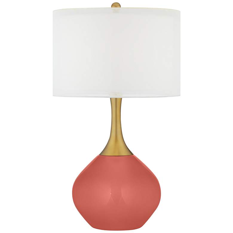 Image 1 Color Plus Nickki Brass 30 1/2" Coral Reef Table Lamp