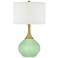 Color Plus Nickki Brass 30 1/2" Flower Stem Green Modern Table Lamp