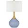 Color Plus Nickki Brass 30 1/2" High Blue Sky Modern Table Lamp
