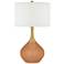 Color Plus Nickki Brass 30 1/2" High Burnt Almond Modern Table Lamp