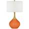Color Plus Nickki Brass 30 1/2" High Celosia Orange Modern Table Lamp