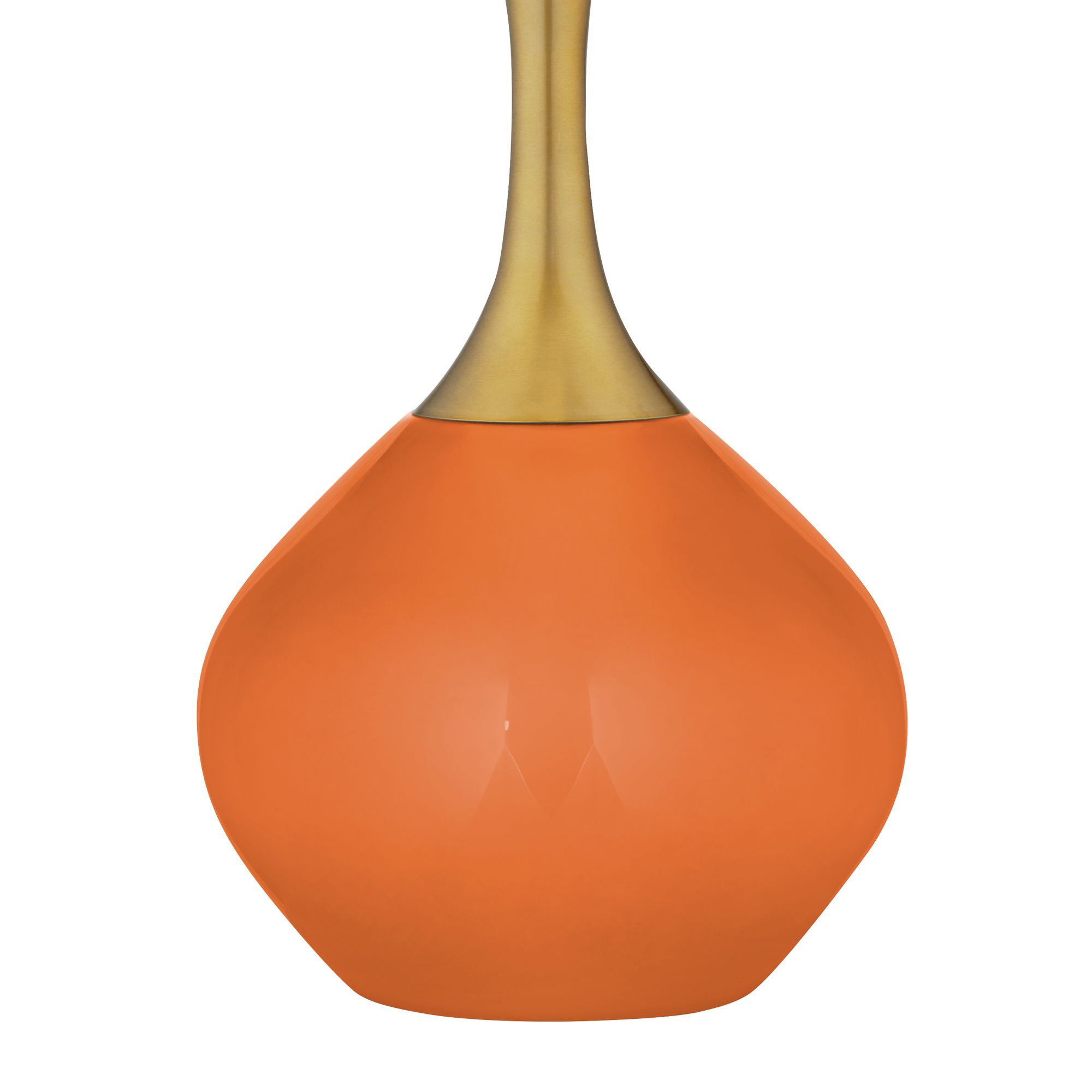 Image 4 Color Plus Nickki Brass 30 1/2" High Celosia Orange Modern Table Lamp more views