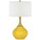 Color Plus Nickki Brass 30 1/2" High Citrus Yellow Modern Table Lamp