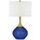 Color Plus Nickki Brass 30 1/2" High Dazzling Blue Modern Table Lamp