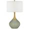 Color Plus Nickki Brass 30 1/2" High Evergreen Fog Green Table Lamp
