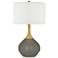 Color Plus Nickki Brass 30 1/2" High Guantlet Gray Modern Table Lamp