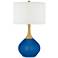 Color Plus Nickki Brass 30 1/2" High Hyper Blue Modern Table Lamp
