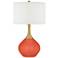 Color Plus Nickki Brass 30 1/2" High Modern Daring Orange Table Lamp