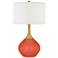 Color Plus Nickki Brass 30 1/2" High Modern Koi Orange Table Lamp