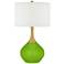 Color Plus Nickki Brass 30 1/2" High Modern Neon Green Table Lamp