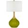 Color Plus Nickki Brass 30 1/2" High Modern Olive Green Table Lamp