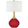 Color Plus Nickki Brass 30 1/2" High Modern Ribbon Red Table Lamp