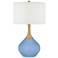 Color Plus Nickki Brass 30 1/2" High Placid Blue Modern Table Lamp