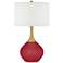 Color Plus Nickki Brass 30 1/2" High Samba Red Modern Table Lamp