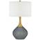 Color Plus Nickki Brass 30 1/2" High Software Gray Modern Table Lamp