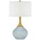 Color Plus Nickki Brass 30 1/2" High Take Five Blue Modern Table Lamp