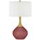 Color Plus Nickki Brass 30 1/2" High Toile Red Table Lamp