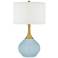 Color Plus Nickki Brass 30 1/2" High Vast Sky Blue Modern Table Lamp