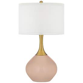 Image1 of Color Plus Nickki Brass 30 1/2" Italian Coral Table  Lamp