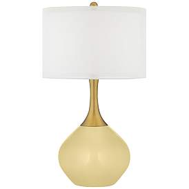 Image1 of Color Plus Nickki Brass 30 1/2" Modern Butter Up Table Lamp