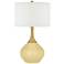Color Plus Nickki Brass 30 1/2" Modern Butter Up Yellow Table Lamp