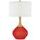 Color Plus Nickki Brass 30 1/2" Modern Cherry Tomato Red Table Lamp