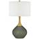 Color Plus Nickki Brass 30 1/2" Modern Deep Lichen Green Table Lamp