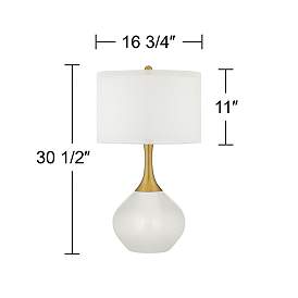Image5 of Color Plus Nickki Brass 30 1/2" Modern Deep Lichen Green Table Lamp more views
