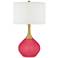 Color Plus Nickki Brass 30 1/2" Modern Glass Eros Pink Table Lamp